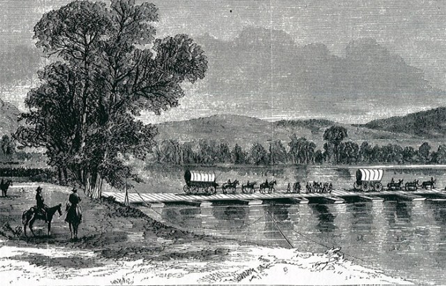 12. Union forces crossing the Chattahoochee River