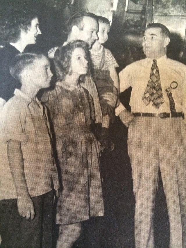 10. The Roy Wood family touring the Bell Bomber Plant with Larry Bell President of Bell Aircraft, 1944
