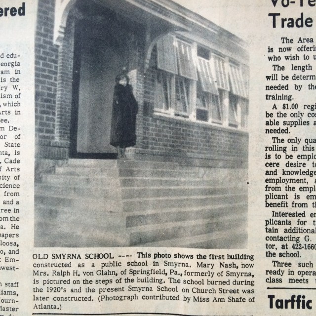 7. Original (1920) Smyrna School building, 2-20-64, p. 10-b