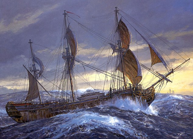 8. British ship at sea c. 1740