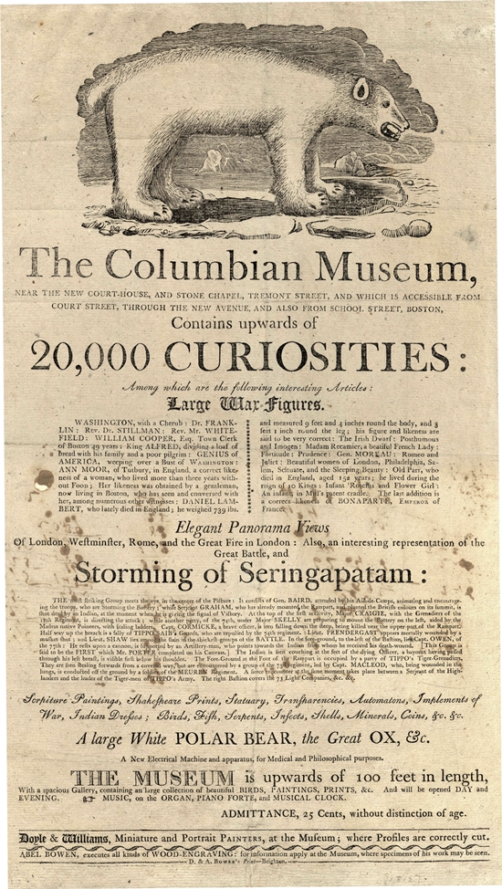 B-4. An undated advertisement for the Columbian Museeum which