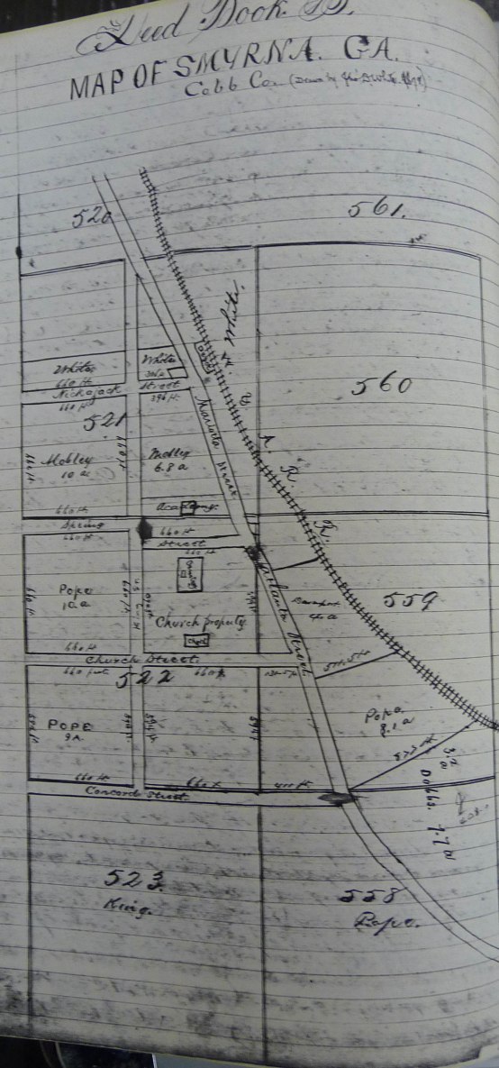 1a.Map of Downtown Smyrna - 1872
