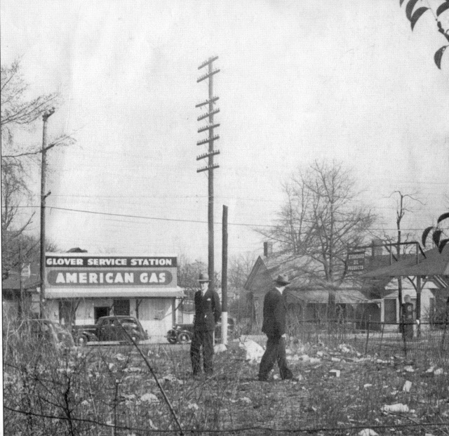 20. Henry Konigsmark and assocoate inspects trashy lot north of the Smyrna Memorial Cemetery for the Smyrna Men's Club, 1939
