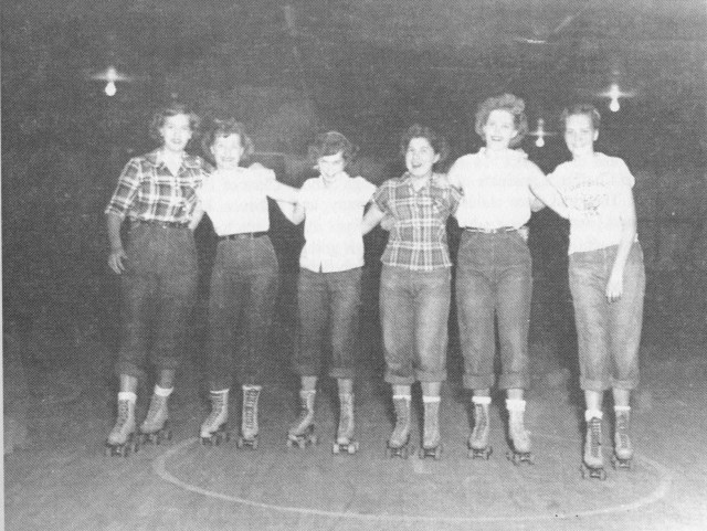 74. Smyrna High School girls at B&amp;H Skating Rink on Access Road (South Cobb DRive), cc. 1951