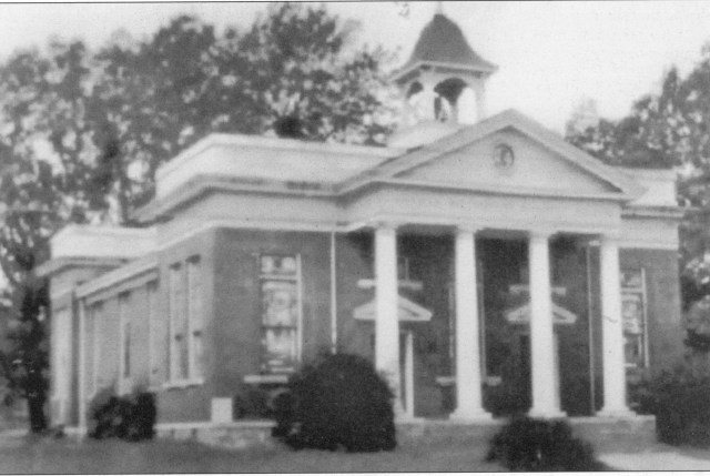 The handsome 1911 United Methodist Church building, situated at the northwest cormer of Alanta Road and Church Street, at the southern end of the old downtown copy