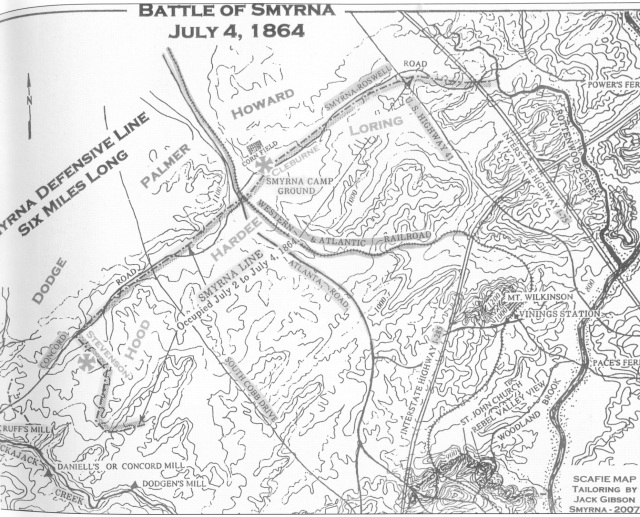 26.. Battle of Smyrna Map, July 4, 1864