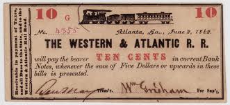 7. Western &amp; Atlanta Railroad stock certificate, 1862