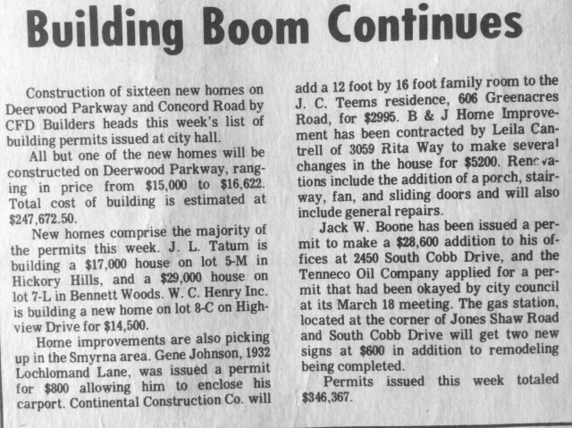 Building Boom Continues article, 1968